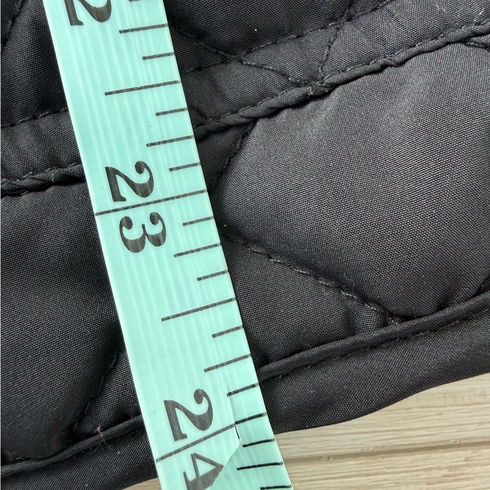 crown & ivy women’s black quilted blazer jacket petite - Picture 5 of 7